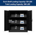 thumbnail image 6 of GAEANET 41.6 inches Metal Storage Cabinet, Locking Storage Cabinet with 2 Doors and Shelves, Small Lockable Storage Cabinet, Assembly Required, Black, 6 of 6