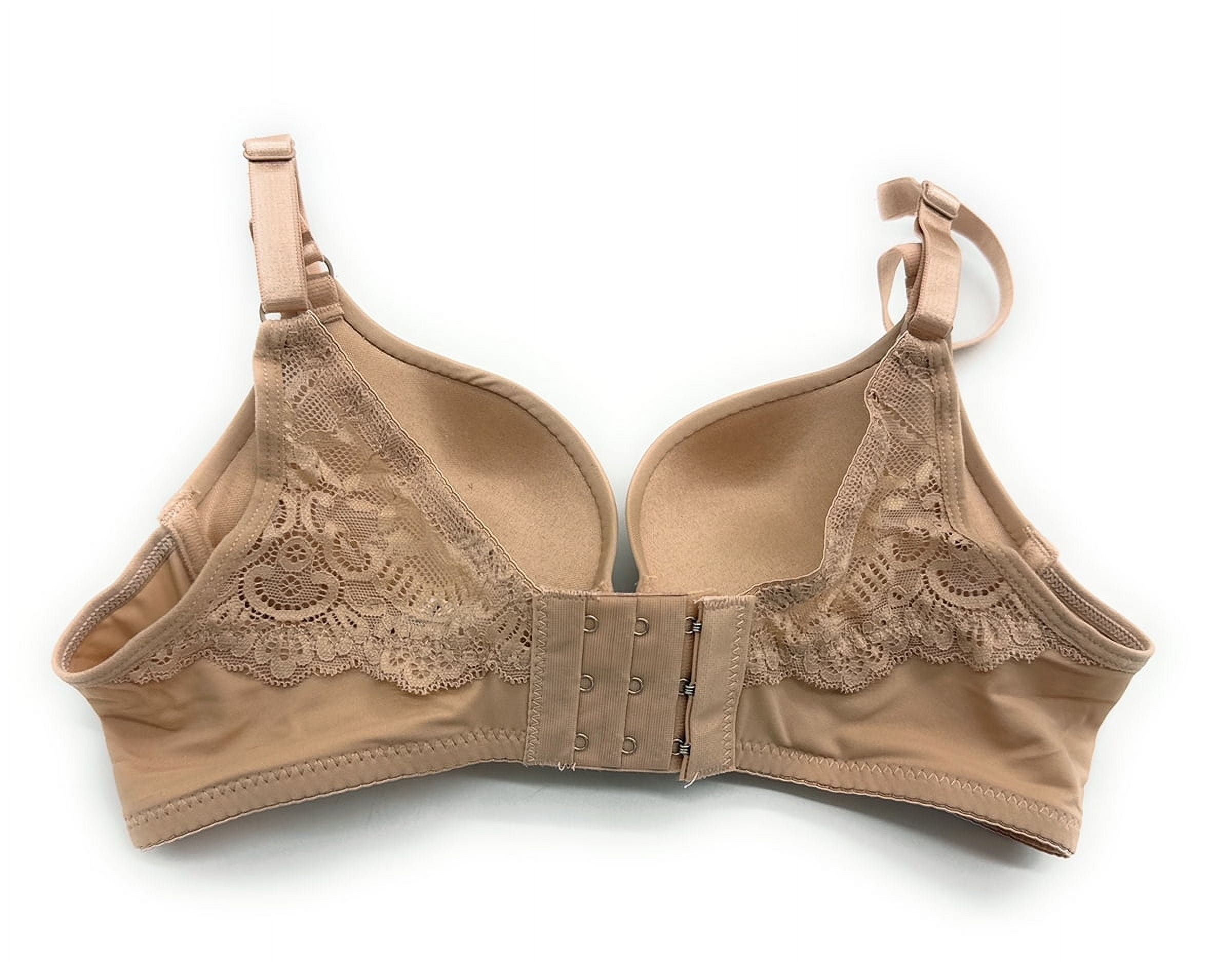 6 pcs Max Lift Power Wired Add 2 Cup Sizes T-Shirt Double Push Up Bra 34A