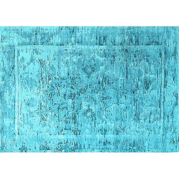 Ahgly Company Indoor Rectangle Oriental Light Blue Industrial Area Rugs, 8' x 10'