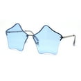 thumbnail image 3 of Womens Rimless Star Shape Hippie Groove Pimp Sunglasses Blue, 3 of 4