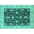 thumbnail image 1 of Ahgly Company Indoor Rectangle Oriental Turquoise Blue Traditional Area Rugs, 6' x 9', 1 of 4