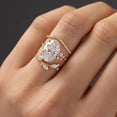 thumbnail image 3 of PERITANG 2pcs His and Hers Wedding Ring Sets Couples Engagement Rings Women and Men 925 Sterling Silver AAA Cubic Zirconia Super Shiny Oval Ring, 3 of 7