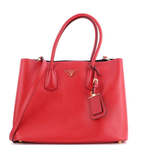 Pre-Owned Cuir Double Tote Saffiano Leather Medium By Rebag