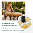 thumbnail image 4 of Round Outdoor Tablecloth with Umbrella Hole and Zipper, Burnt Orange Ombre Stripe Tablecloth with Elastic Waterproof, Abstract Summer Beach Coastal Patio Table Covers for 31" - 35" Pool Tables, 4 of 9