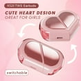 thumbnail image 2 of Pink Heart Wireless Earbuds for Girls Kids, Cute Small Mini Tiny Invisible Earbuds Wireless Bluetooth for Small Ears Canals Women Rose Gold Kawai Blue Tooth Ear Buds for iPhone Android, 2 of 8
