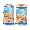 thumbnail image 2 of Gaeub Beach Starfish Shell Men's Mesh Basketball Jersey, Quick-Drying Sleeveless Top S-4XL, Loose Muscle Tank Top -4X-Large, 2 of 9