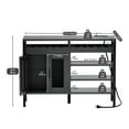 thumbnail image 3 of Dextrus Liquor Cabinet Bar for Home, 47" Industrial Wine Buffet Cabinet with LED Lights,Power Outlets and Wine Rack Storage Small Coffee Bar Cabinet for Kitchen Dining Living Room Black, 3 of 5