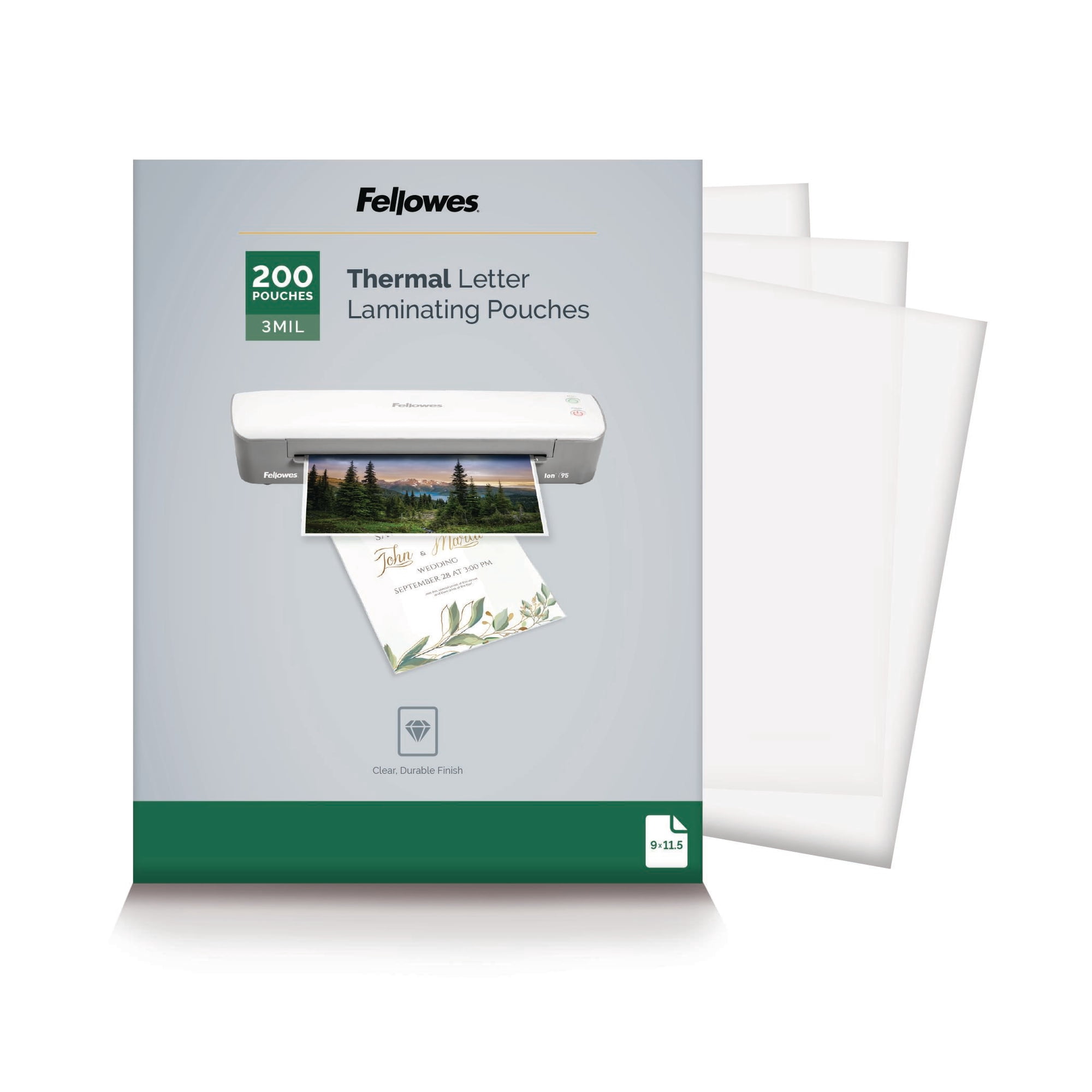 Fellowes Thermal Laminating Pouches - Letter, 3mil, 50 Pack