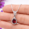 thumbnail image 2 of Earth Gems Jewelry Garnet Necklace Sterling Silver Pendant Pear Shape Gemstone Necklace for Women, 2 of 6