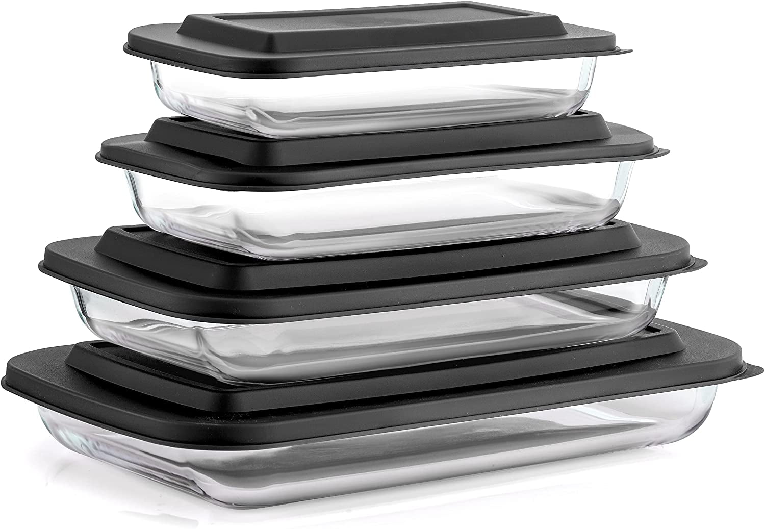 JoyFul by 8pc Glass Bakeware Set. 4x Baking Pan Dishes and 4x Baking