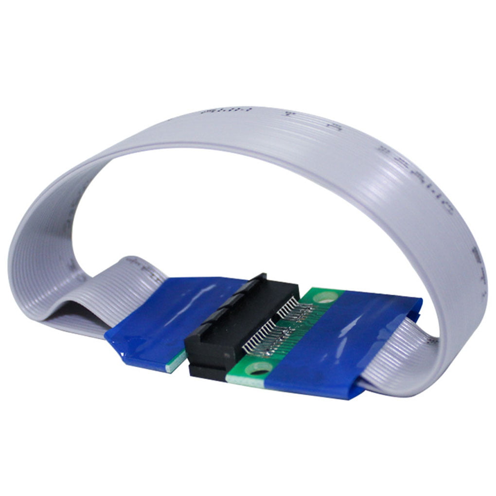 Gotd PCI-E 1X Slot Riser Card Extender Extension Ribbon Flex Relocate Cable