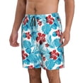 thumbnail image 2 of Zufioo Hawaiian Style for Men's Casual Beach Shorts, Sports Fitness Quick-drying Drawstring Shorts with Pockets for Home Wear-Medium, 2 of 6