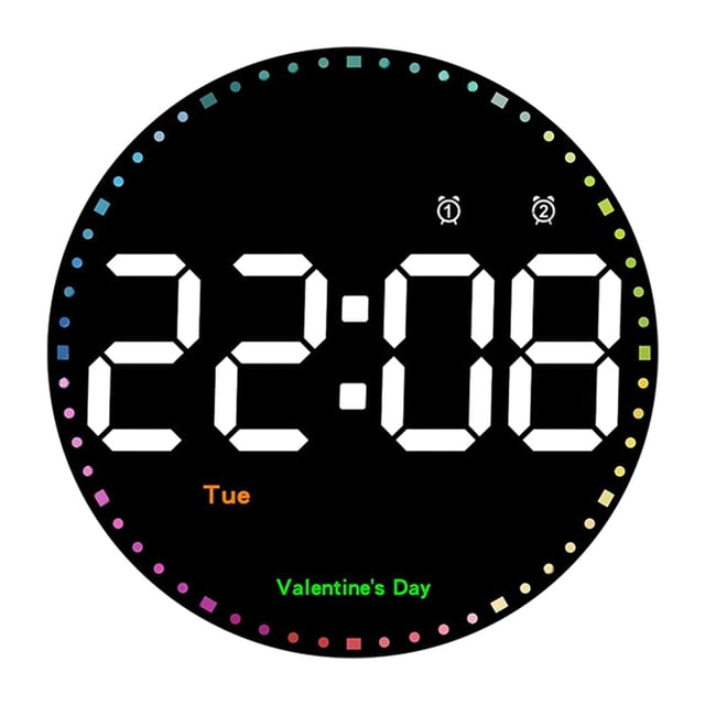Digital Wall Clock with Remote Control, Temperature and Humidity Display, Silent Operation, USB Powered, 10 in Round PVC Design for Living Room Wall Decor