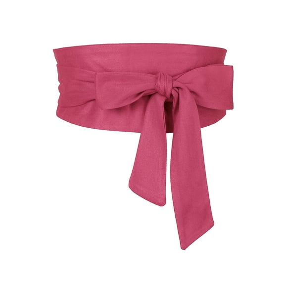 Cinturón Obi sólido para mujeres de tallas grandes INSPIRE CHIC, cinturón de lazo autoadherente, cinturón ancho para la cintura para vestido 22.05-32.28" Rosa caliente