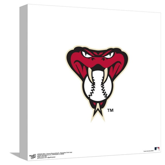 Gallery Pops MLB Arizona Diamondbacks - Secondary Club Logo Canvas Wall Art, Unframed Version, 12" x 12"