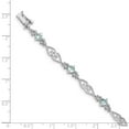 thumbnail image 4 of Sterling Silver Bracelet Gemstones March Women's Diamond 5 mm 7 in Aquamarine, 4 of 6