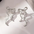 thumbnail image 5 of Bow Earrings for Women Trendy Stuff Cute Bow Pearl Drop Dangle Earrings Bowknot Stud Wedding Party Daily Jewelry Accessory Gifts, 5 of 13
