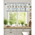thumbnail image 2 of Curtain Valance for Windows,Pastoral Daisy Flower Kitchen Valances Rod Pocket Short Curtains,Rustic Eucalyptus Leaf Buffalo Check Window Treatment Panel for Bedroom Bathroom 42x12in, 2 of 9