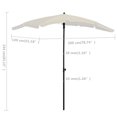 thumbnail image 4 of vidaXL Garden Parasol with Pole 200x130 cm Sand, 4 of 4