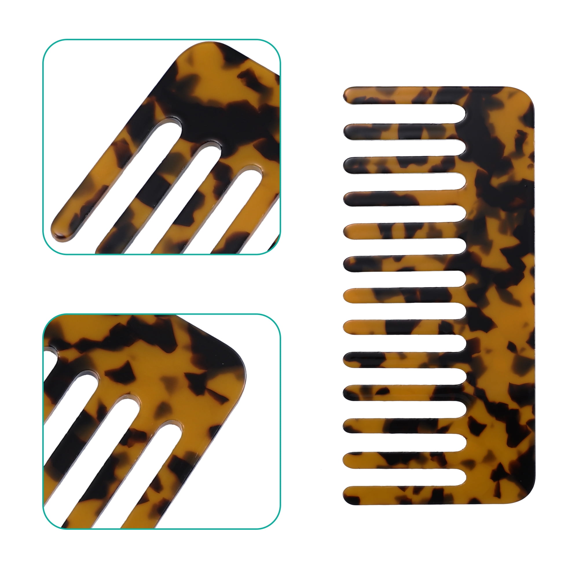 Unique Bargains 2 Pcs Hair Comb Wide Tooth Hair Care Detangling Comb Brown