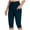 Navy, variant on Qiopertar Women's High Waisted Knee Length Leggings Yoga Workout Exercise Capris with Pockets Casual Comfy Stretchy Summer Activewear, Army Green S