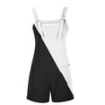 thumbnail image 4 of Drses Women's Summer Casual Sleeveless Rompers Loose Spaghetti Strap Denim Shorts Overalls Jumpsuit with Pockets, 4 of 5