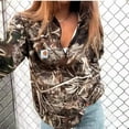 thumbnail image 3 of Hot-Selling Autumn Winter Kaha Print Women's Zipper Half Turtleneck Sweatshirt Top, 3 of 5