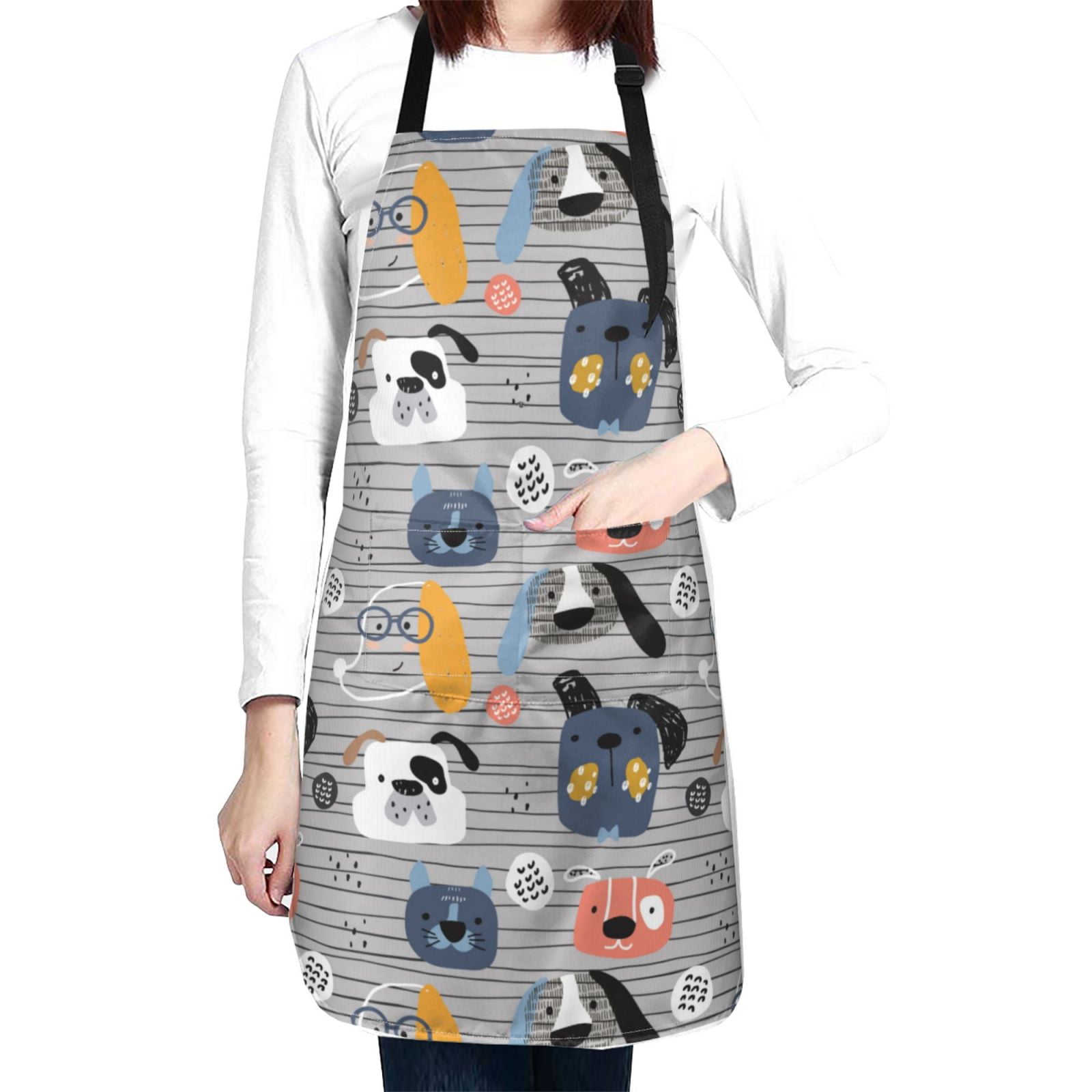 Kdxio Dog Apron with Pockets Adjustable Kitchen Aprons for Men Women Waterproof Aprons for Cooking,Drawing,Crafting, Baking Household Cleaning