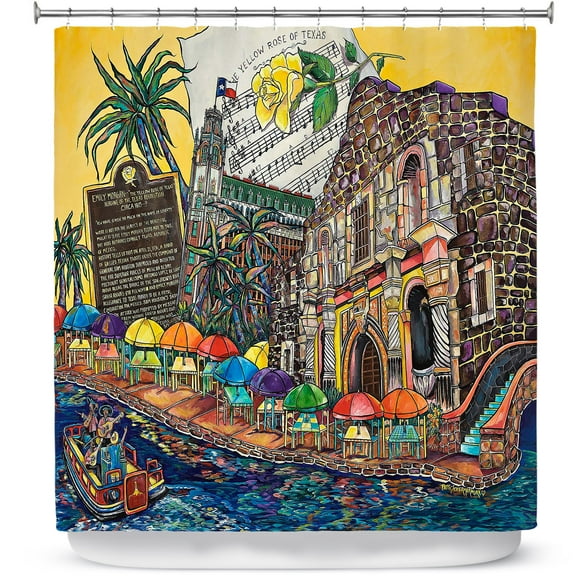Shower Curtains 70" x 84" from DiaNoche Designs by Patti Schermerhorn - Yellow Rose Texas