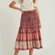 thumbnail image 4 of Falda larga con estampado floral rojo de algodón estilo bohemio de TEELYNN para mujer, faldas midi con cintura elástica vintage, faldas casuales de verano 2020 para mujer, 4 of 4