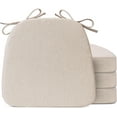 thumbnail image 6 of 4 Pack 17'' x 16'' Chair Cushions, 2" Thick Dining Chair Pads with Ties and Removable Washable Cover, Seat Cushion for Kitchen Chairs, Indoor Dining Room, Patio Chairs, Beige, 6 of 8