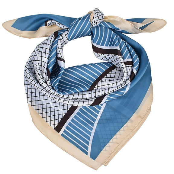 Square Silk Scarves for Women Womens Silk Like Headtop For Fashion Pattern Large Square Satin Headscarf Wraps,Blue Women's Accessories Silk Scarves