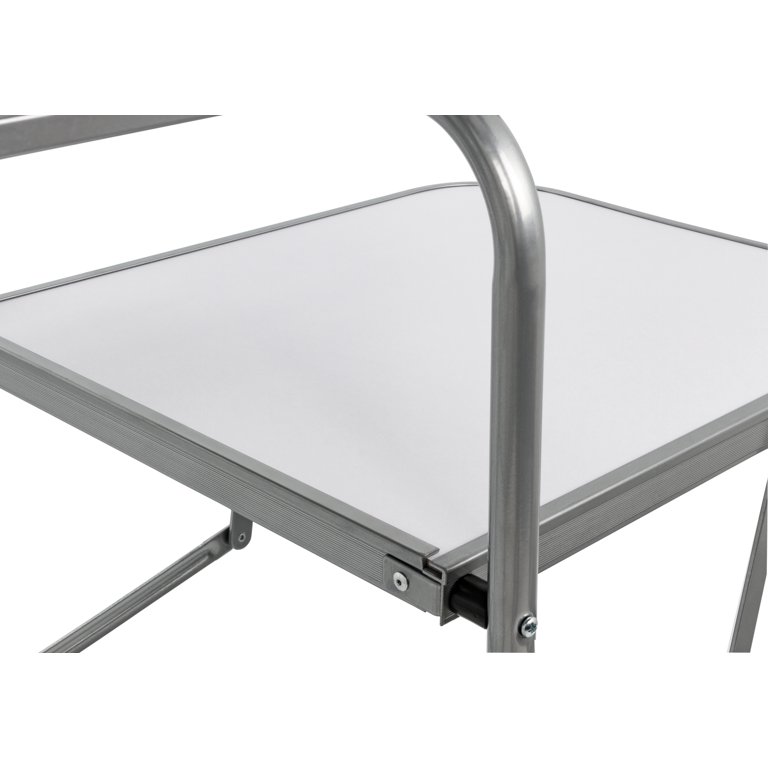 Camco 57293 Deluxe Folding Grill Table - Features Quick and Easy Set-Up - Includes Carrying Case, Silver