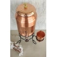 thumbnail image 5 of Indianartvilla Copper Half Lacqure & Half Hammered Design Water Pot With Glass/Tumbler & Stand, 169 Oz, 5 of 5