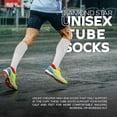 thumbnail image 6 of Diamond Star Men’s Tube Socks – Premium Cushioned Cotton Over the Calf Athletic Knee High Socks (White - 6 Pairs 31 inches Big & Tall Over The Calf Socks fit size 13-16), 6 of 6