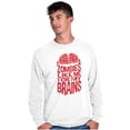 thumbnail image 4 of Funny Zombies Like Me For My Brains Men's Big & Tall Long Sleeve Graphic Tee Brisco Brands 3X, 4 of 5