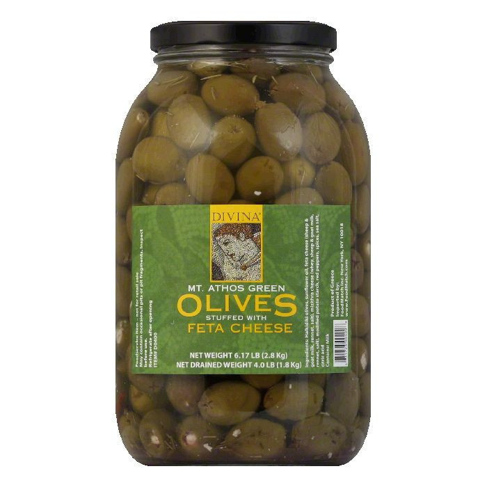 Divina Green Olive Feta Stuffed, 4 LB (Pack of 2)