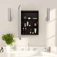 thumbnail image 3 of Flash Furniture 16" x 24" Recessed Bathroom Medicine Cabinet with Rounded Beveled Mirror and Reversible Metal Frame in Silver, 3 of 11