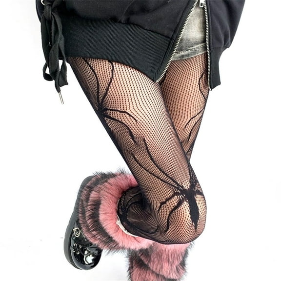 Huhudde Womens Subcultures Punk Fishnets Tights Pantyhose Stockings Halloween Spiderweb Patterned Leggings Cosplay Party Hosiery