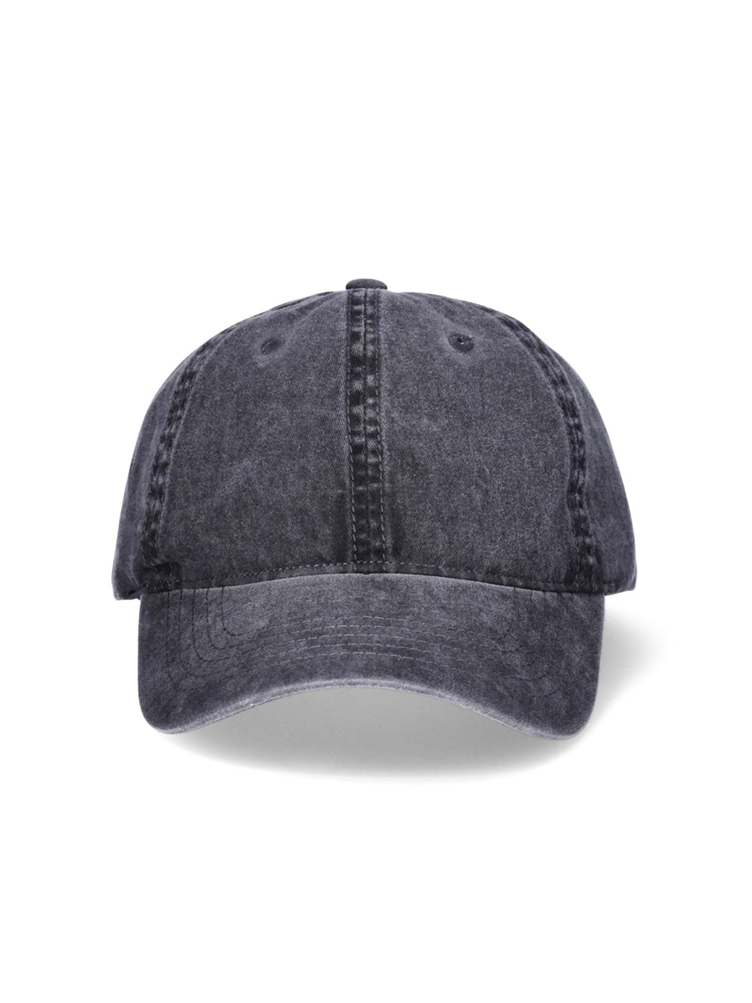 Time and Tru Women's Washed Cotton Twill Baseball Hat, Black Soot