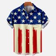thumbnail image 1 of DPTALR Hommes Casual Col Rabattable Impression Manches Courtes Ont des Poches Cardigan Bouton Chemise Tops Blouse, 1 of 6