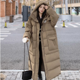 thumbnail image 2 of Chaquetas largas para mujer, abrigos con capucha, chaquetas de plumón con estampados de moda coreana, resistentes al viento, gruesas, cálidas, abrigos casuales holgados tipo parka, 2 of 4