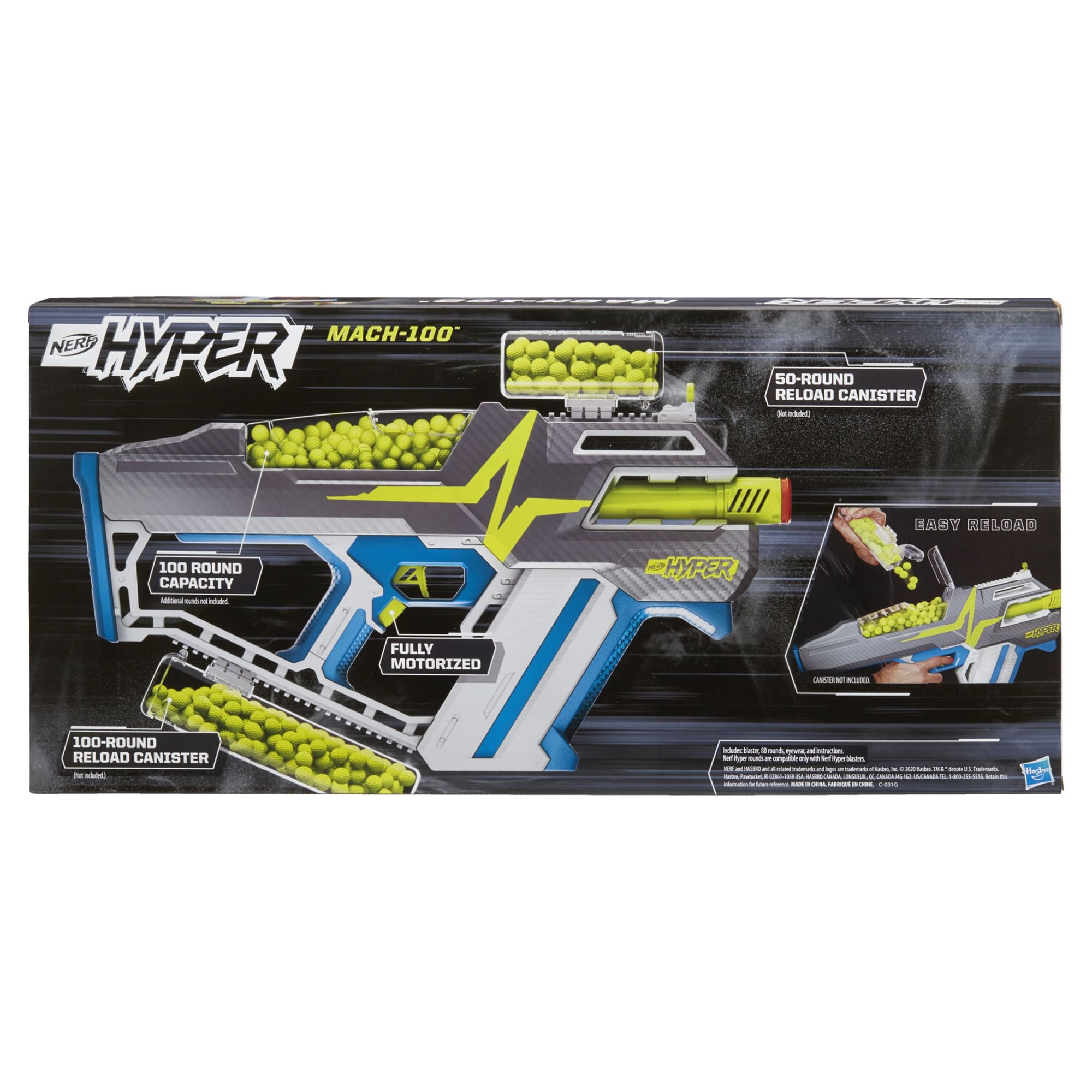 Nerf Hyper Mach-100 Fully Motorized Blaster, 80 Nerf Hyper Rounds Included, Ages 14+ - image 5 of 11