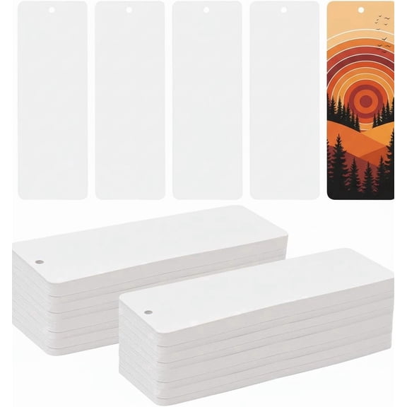 150 Pack Blank White Cardstock Bookmarks, 5.5 x 2 Inches DIY Craft Paper Tags, Plain Empty Bookmarks for String Tassel, Handmade DIY Projects Gift Labels & Art Decoration Supplies