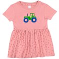 thumbnail image 3 of Inktastic Cute Green Tractor Girls Baby Dress, 3 of 5