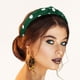 thumbnail image 4 of Polka Dot Headband, Knotted Headband for Women, Top Knot Elastic Hairband Hair Hoop, Non-Slip Wide Headband Hair Accessories, Green, 4 of 7