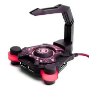 ENHANCE Mouse Bungee Cord Holder with Red LED Lighting and Active USB Hub Boost Accuracy By Eliminating Cable Drag for Dota 2 , League of Legends , World of Warcraft: Legion , Battlefield 1