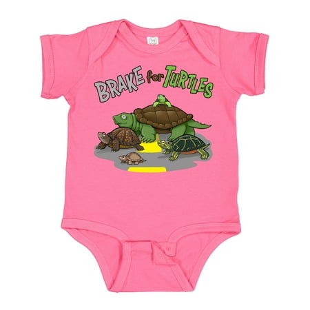 

Inktastic Brake for Turtles- Turtle Crossing Gift Baby Boy or Baby Girl Bodysuit