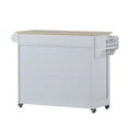 thumbnail image 5 of Harper & Bright Designs Rolling Mobile Kitchen Island Cart with 2 Storage Cabinets and 4 Locking Wheels, Wine Racks, Drawers, Spice & Towel Rack, 5 of 8