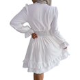 thumbnail image 4 of Womens Deep V Neck Chiffon Dress, Elegant Mini Short Swing Dresses, 4 of 5